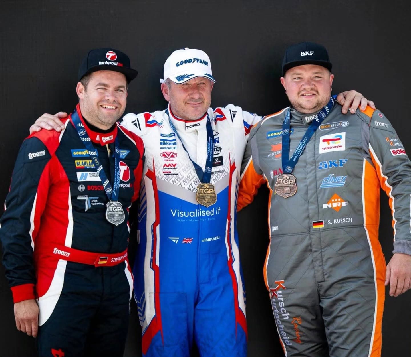 John Newell winning in European truck racing in his bespoke Racecraft