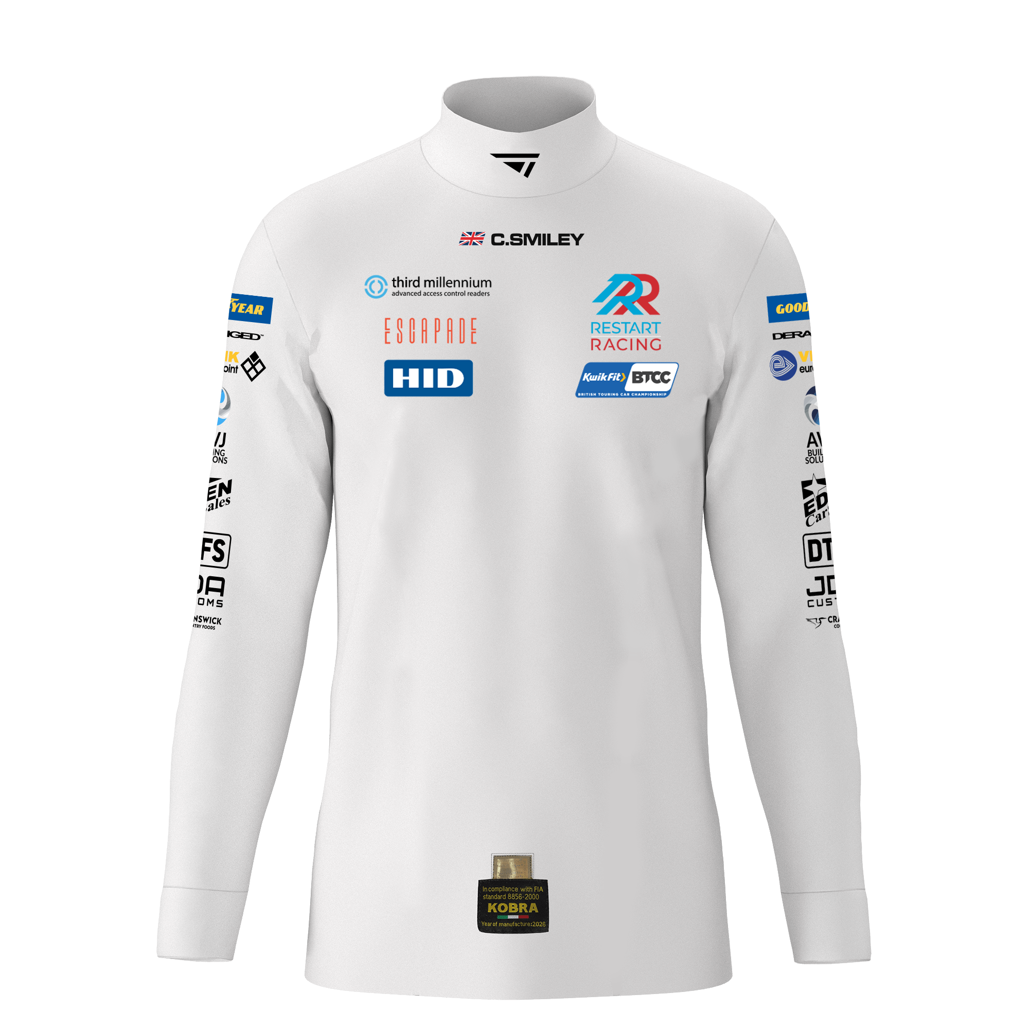 Front view of a customised Torq COOLtech Nomex customer design.